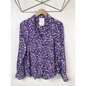 9 of 52 Conversations by Anthropologie Printed Blouse Button Down Size US 8